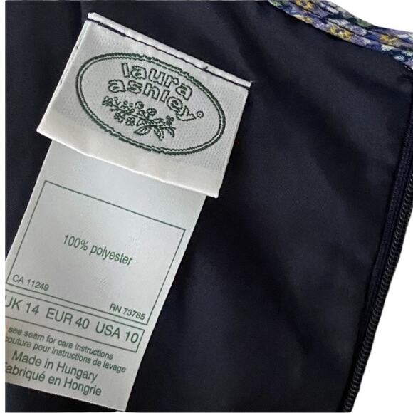 Vintage Dress 10 Y2K Laura Ashley Fall Floral Dress 90s Grunge Cottage Shift - Picture 5 of 13